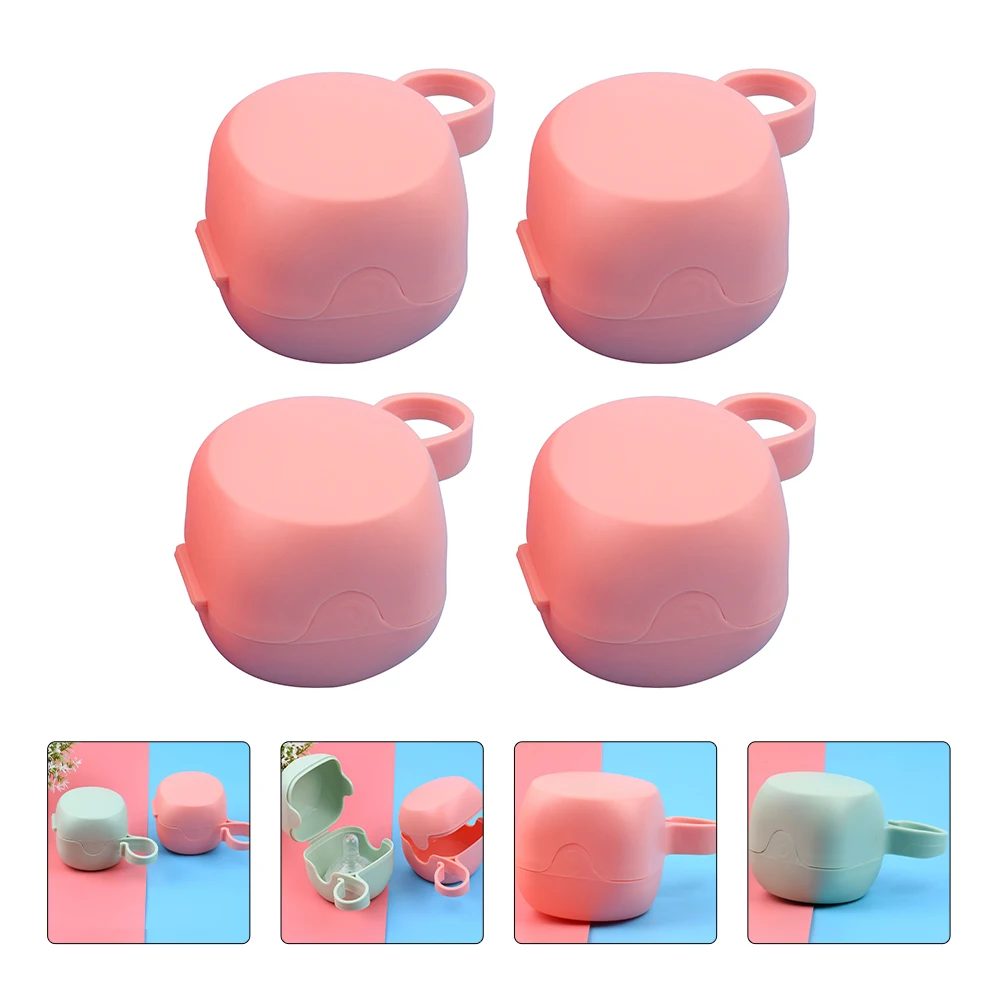

4pcs Baby Pacifier Box Food Grade Plastic Dustproof Portable Soother Container Toddler Infant Pacifier Cases Teether Box