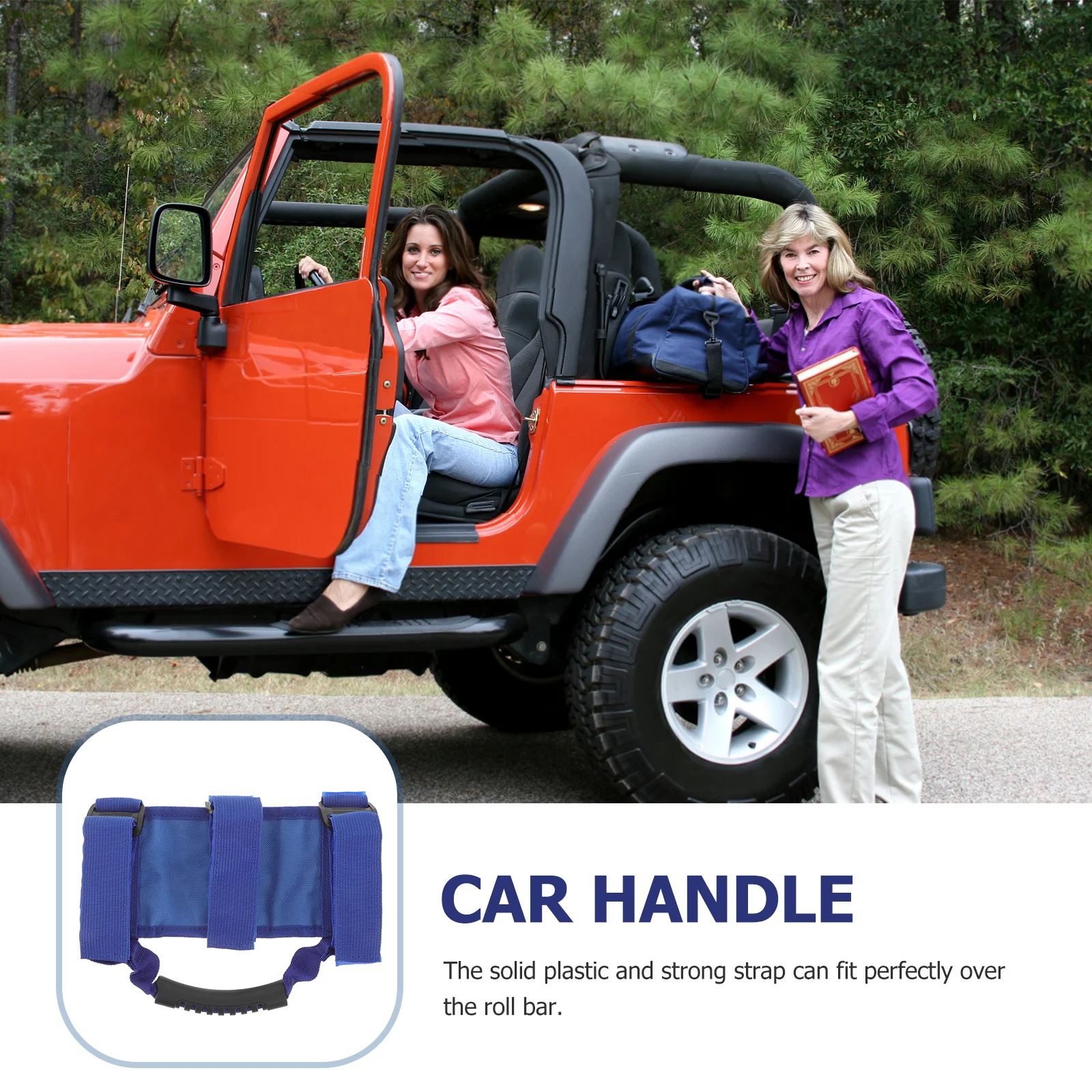 

Car Door Grab Handle Durable Cloth Plastic Roll Bar Handle Easy Install Portable Replacement Grip Bar Car Accessory Outdoor Use