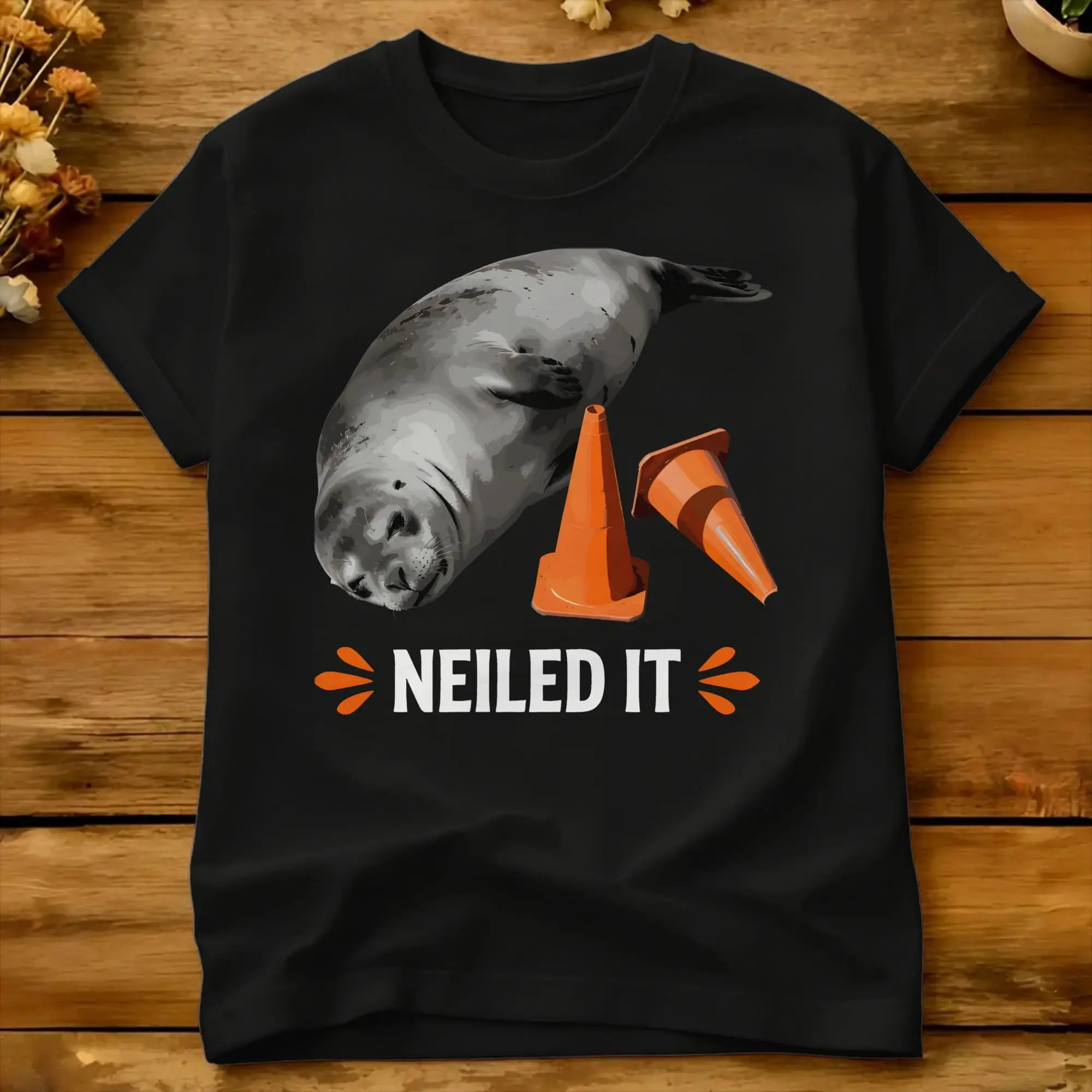 Neil The Seal T-Shirt  Harajuku T Shirts Short Sleeve Vintage Tops Beach Cotton Oversized Top Tees