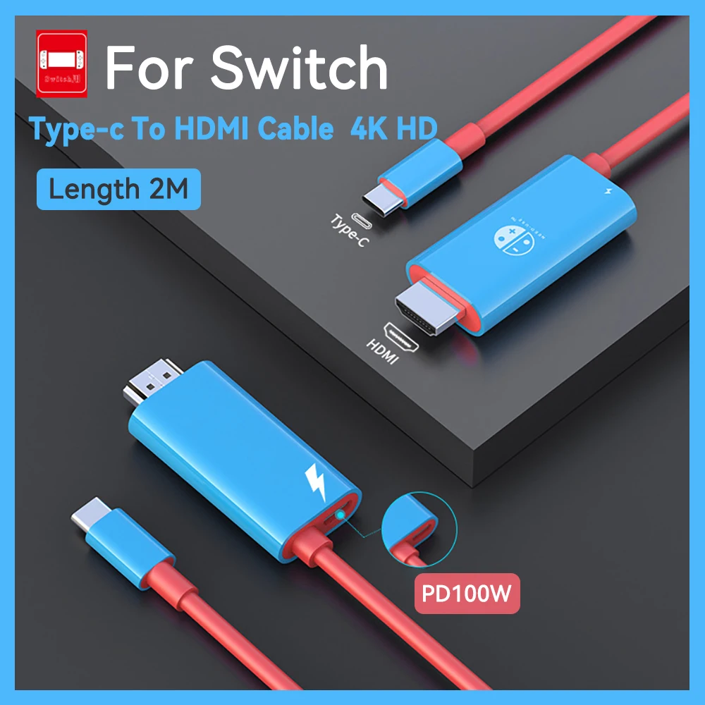 Portable Dock USB Type-C to HDMI Conversion Cable for TV Docking Mode Nintendo Switch Steam Deck Laptop,Tablet, MobilePhone