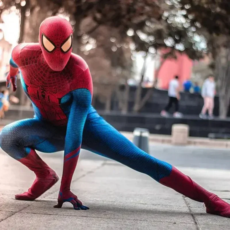 Disfraz de Halloween para hombre y niño, traje Zentai de superhéroe increíble, TASM Spidercosplay