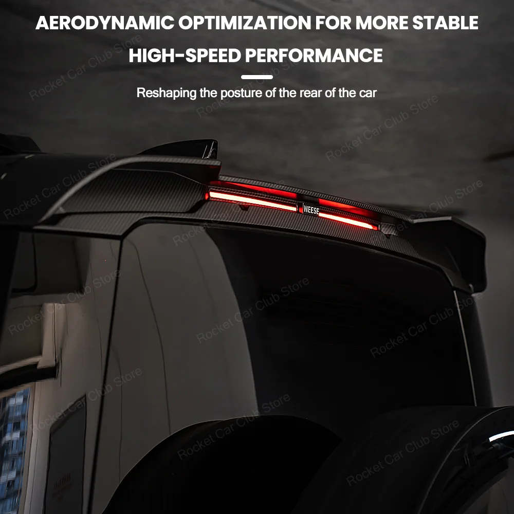 For Land Rover Defender 90 110 130 Car External Modification Accessories WEESE Rear brake Dry Carbon Fiber Tail Fin