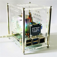 Raspberry Pi 4 Model B PWM ICE Tower RGB Cooling Fan Copper Tube Cooler With Transparent Acrylic Case