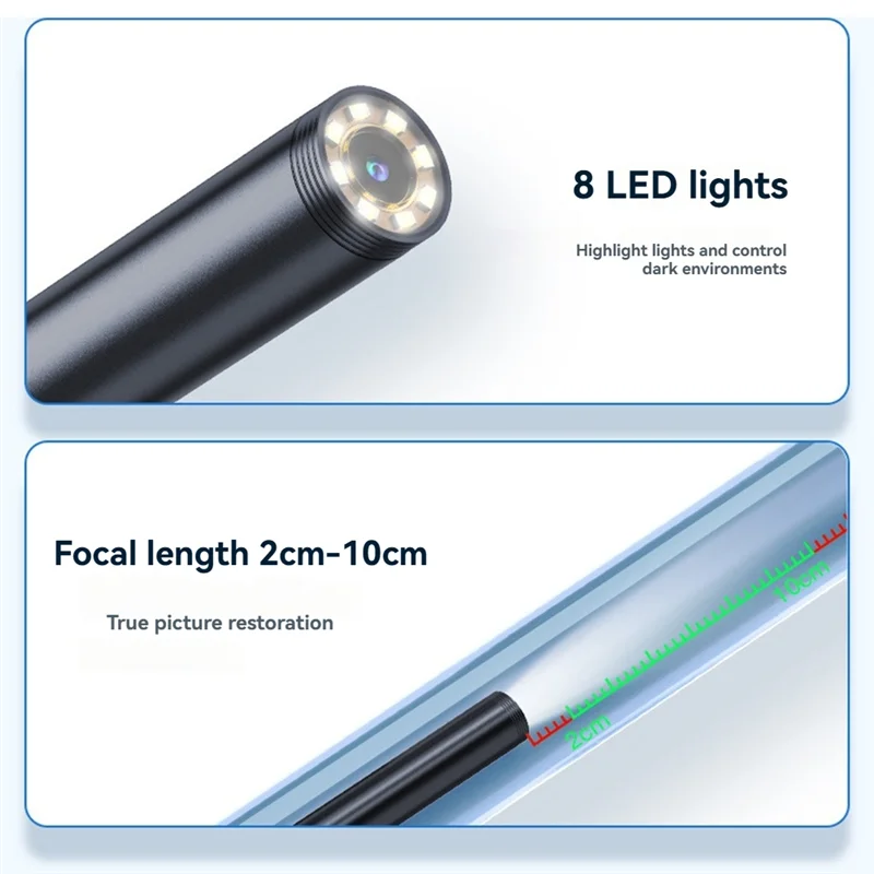 

Инструменты для ремонта автомобиля, диагностические инструменты, 8 мм, 8 светодиодов, камера, эндоскоп, адаптер микротипа типа C, кабель 5 м, 2000 тыс. пикселей-A99D