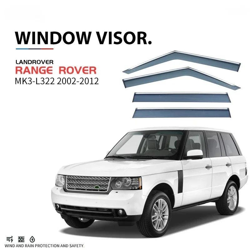 

Chrome Strips Rain Guards for Land Rover Range Rover L322 2002-2012 Window Visor Wind Deflectors Door Visor Shades