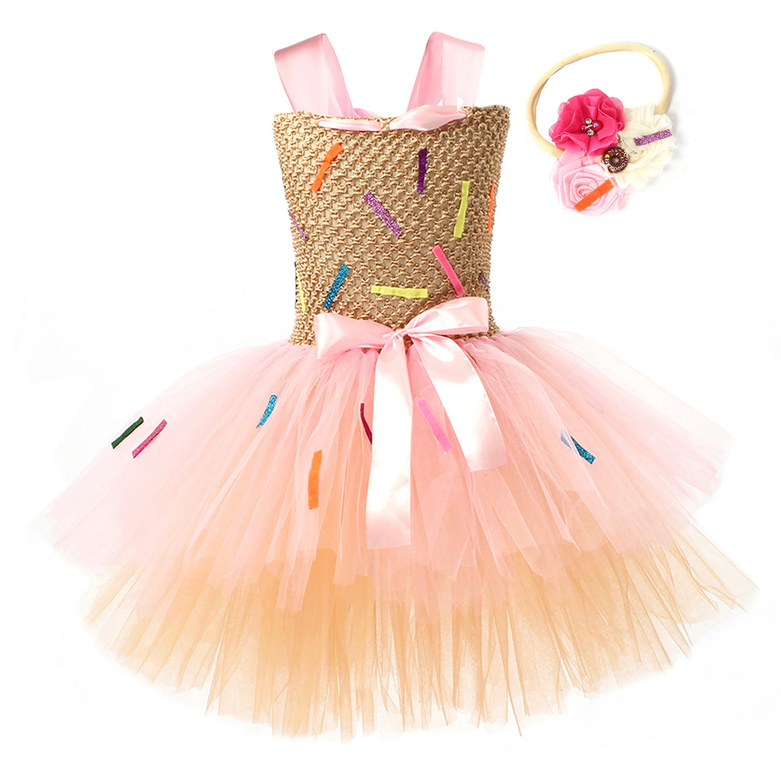 

Donuts Costume for Kids Halloween Birthday Party Dresses with Bow Sweet Toddler Baby Girls Candy Tutu Princess Dress Clothes