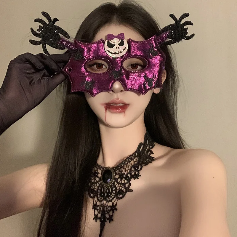 Yaratıcı cadılar bayramı gözlük maskeleri kişiselleştirilmiş renkli örümcek kelebek kedi yüz kabak parti gözlüğü erkek kadın parti sahne