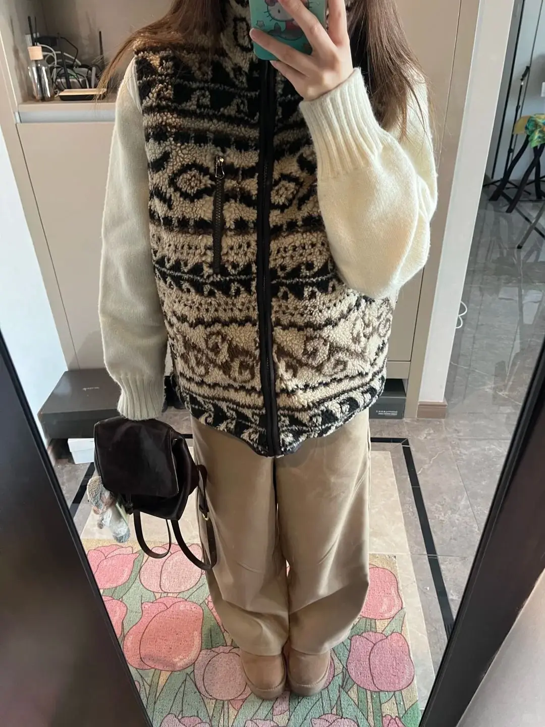 Warm Zipper High Neck Outerwear for Women New Sleeveless Vest for Autumn and Winter 2025