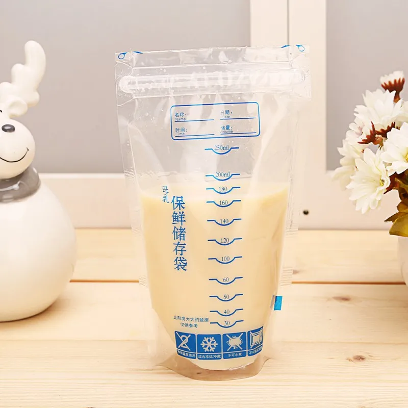 30Pcs 250ML Breast Milk Storage Containers Freezer Bags Mother Maternal Baby Food Store BPA Free Safe Feed Preserve Bags