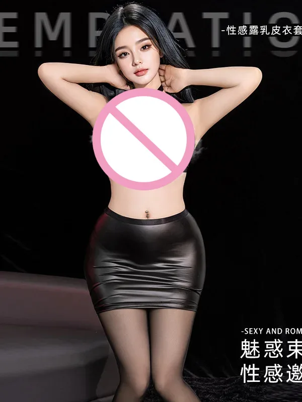 Sexy New Hollow Out Skirt Sets Tight-Fitting Bodycon Backless Deep V Sleeveless Skirt Sets Pure Desire Charming Nightclub QNYK