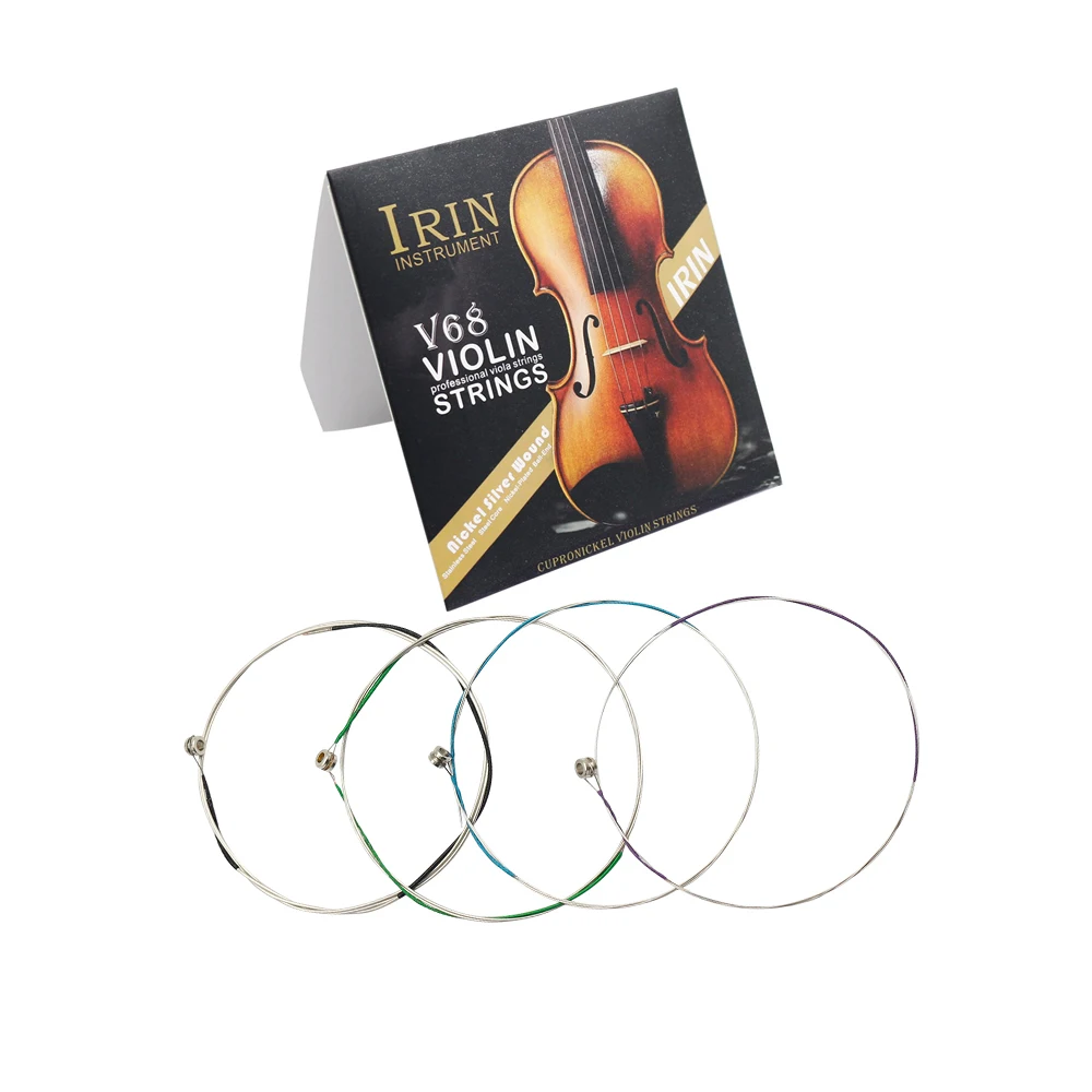 Cordas de violino v68 aço inoxidável mercerizado cordas alemão enrolamento prata para 4/4 3/4 1/2 1/4 cordas violino instrumento peças