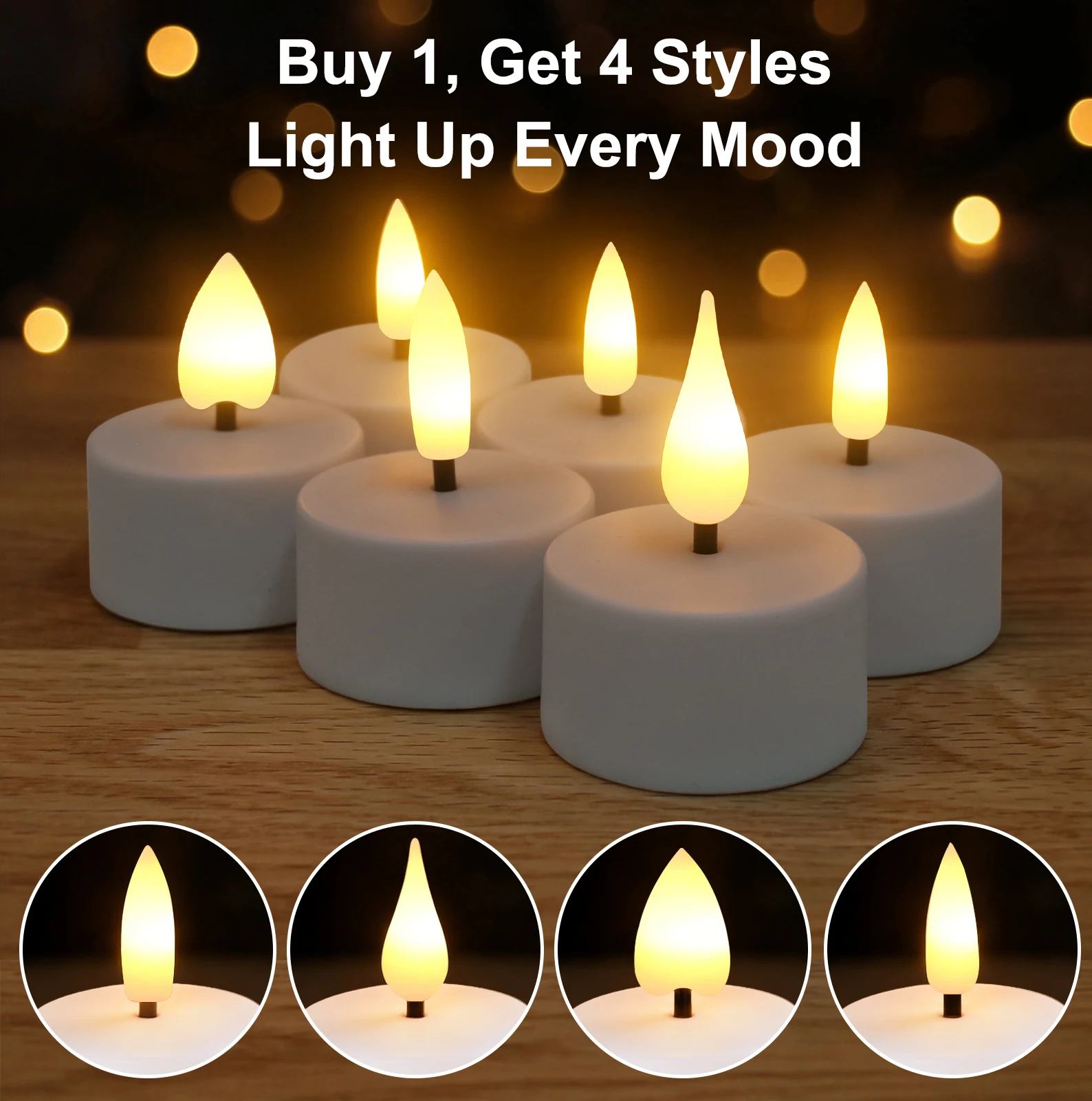 Rechargeable Candles Remote Timer with Charging Base Flameless LED Tealight Candle Christmas Wedding Decor Electric light 6 Pack
