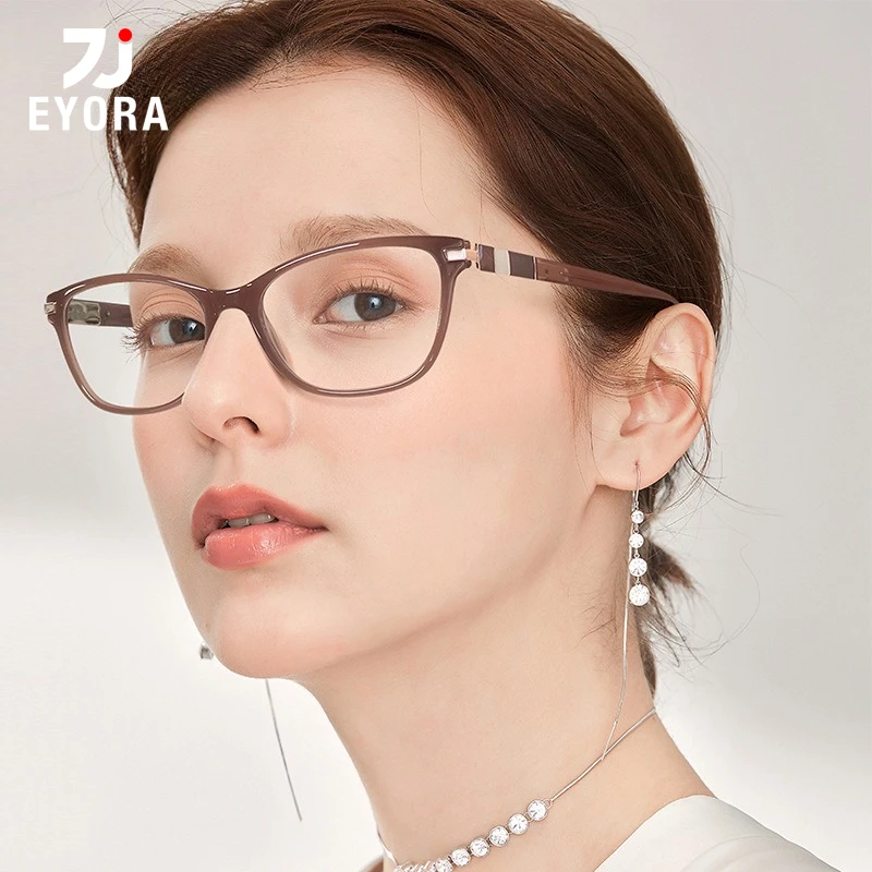 

EYORA Ultralight Versatile Square Acetate Reading Glasses Anti Blue Ray Myopia and Hyperopia Photochromic Prescription Eyewear