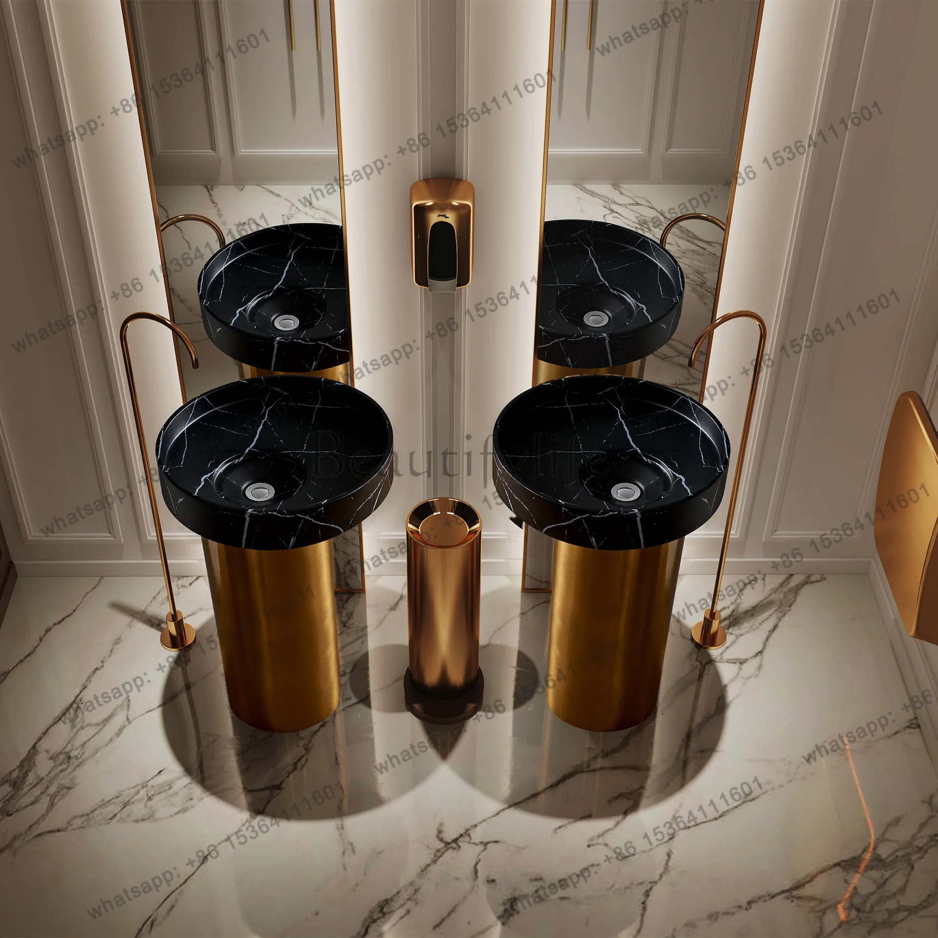 Creative personality artificial stone three-dimensional basin shopping mall bathroom villa niche design washbasin