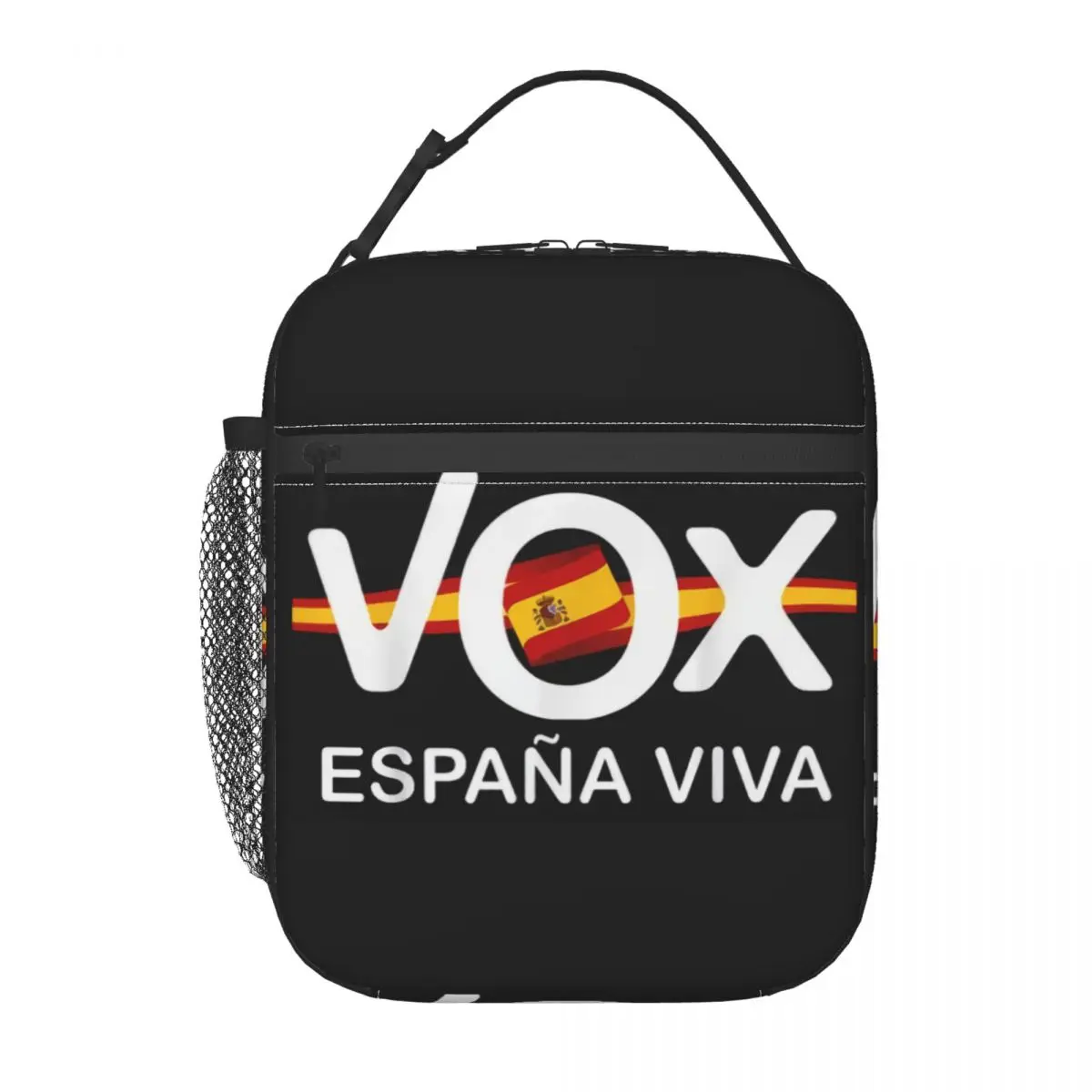 Spanish Political Party Insulated Lunch Tote Bag for Women Spain Vox Logo Flag Portable Cooler Thermal Food Lunch Box School