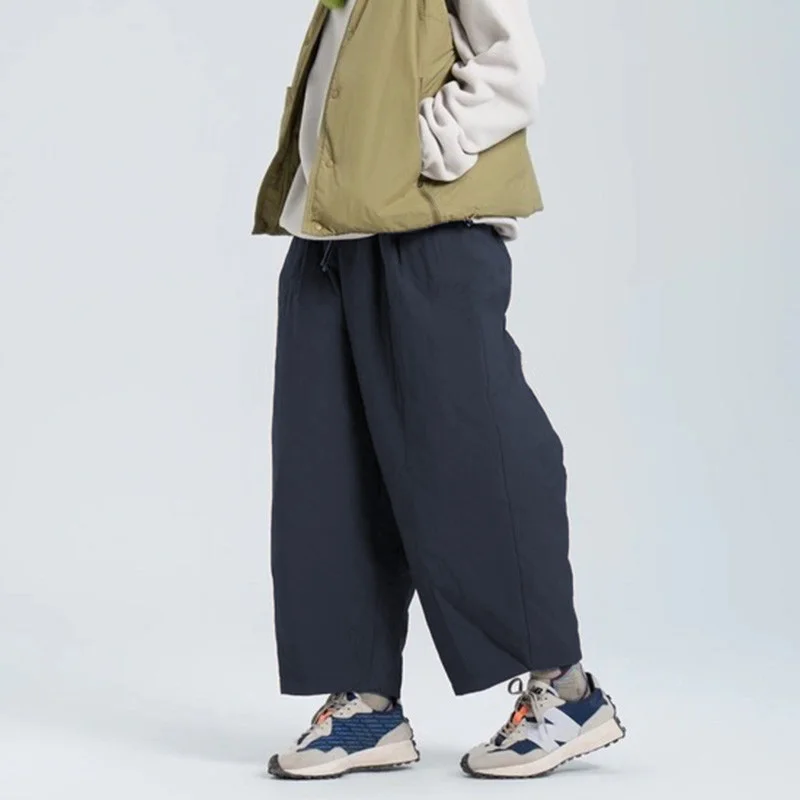 Pantalones acampanados de algodón con diseño de diamante Retro para mujer, pantalones de pierna ancha holgados informales, cálidos y rectos, prendas de vestir exteriores a la moda