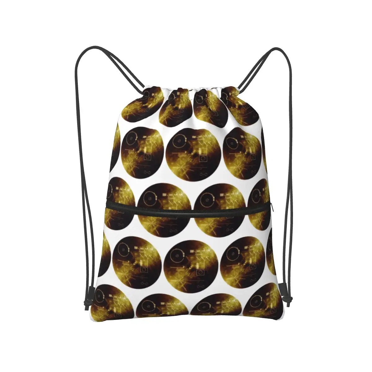 

The Voyager Golden Record! Backpacks Portable Drawstring Bags Sports Bag Book Bags for Travel School