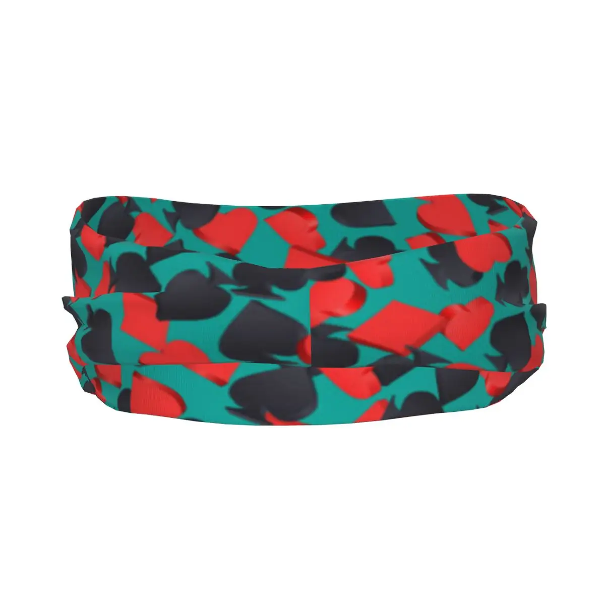 Sports Headband Playing Card Suit Symbols Fitness Sweatband Absorbent Cycling Jog Hair Bandage