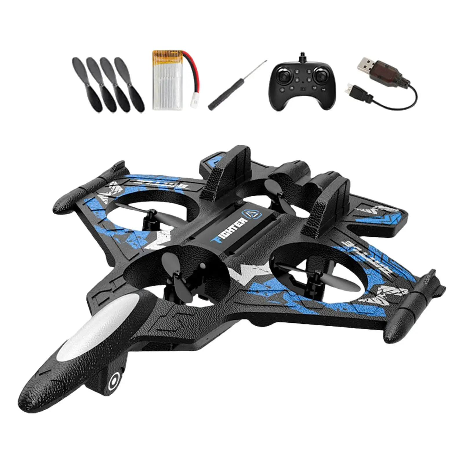 Remote Control Airplane Stunt Roll Outdoor Flying Toy Avoid Obstacles Sensing RC Glider Fighter Model RC Plane for Kids