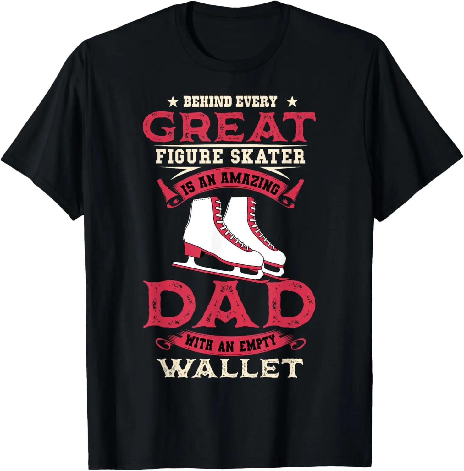 Ice Skating Dad Skates Figure Skating Sport Father's Day T-Shirt