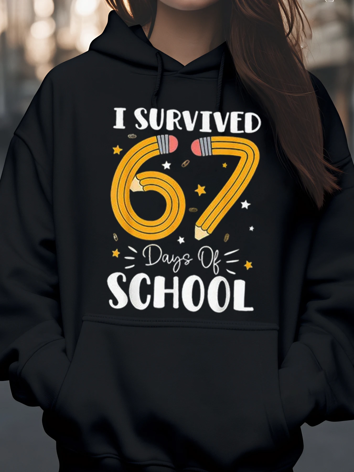 

Толстовка с принтом I Survived 67 дней в школе для школьной одежды для детей и подростков