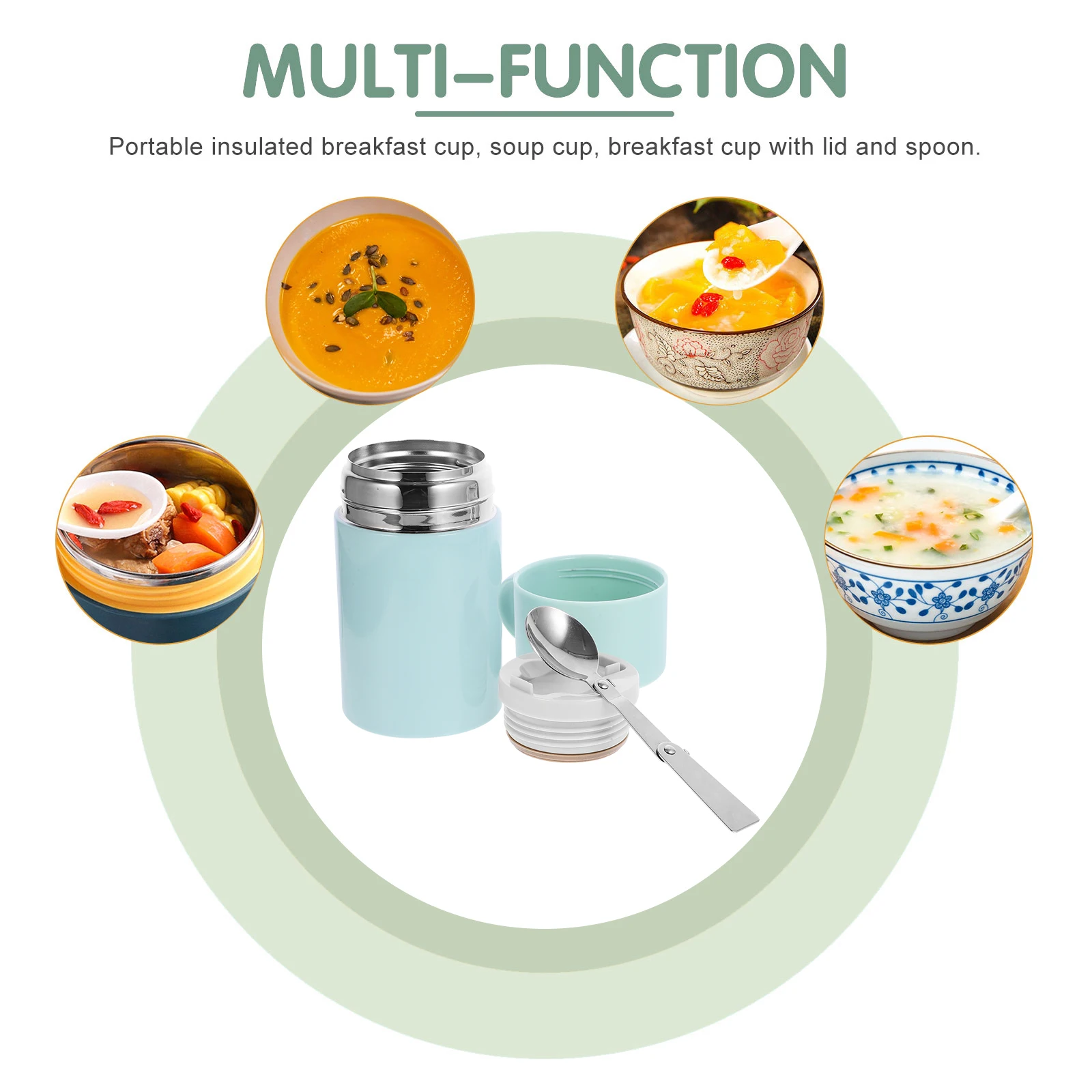 

Portable Stewing Pot Miss Insulated Hot Food Container Stainless Steel Jar Wide Mouth