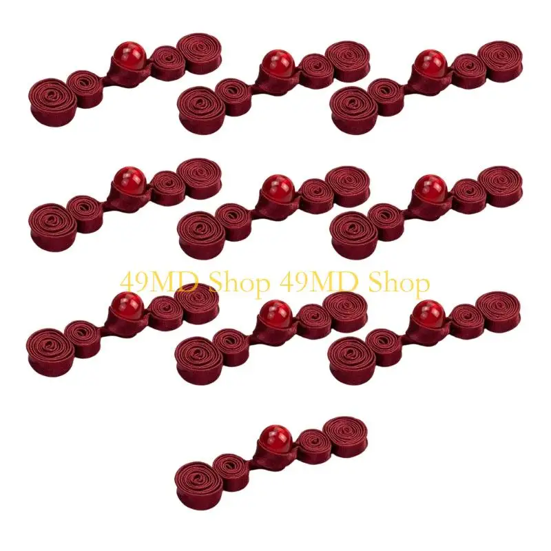 49MD 10Pcs Handcrafted Cheongsam Clasp Bead Button for Traditional Dress Accessory