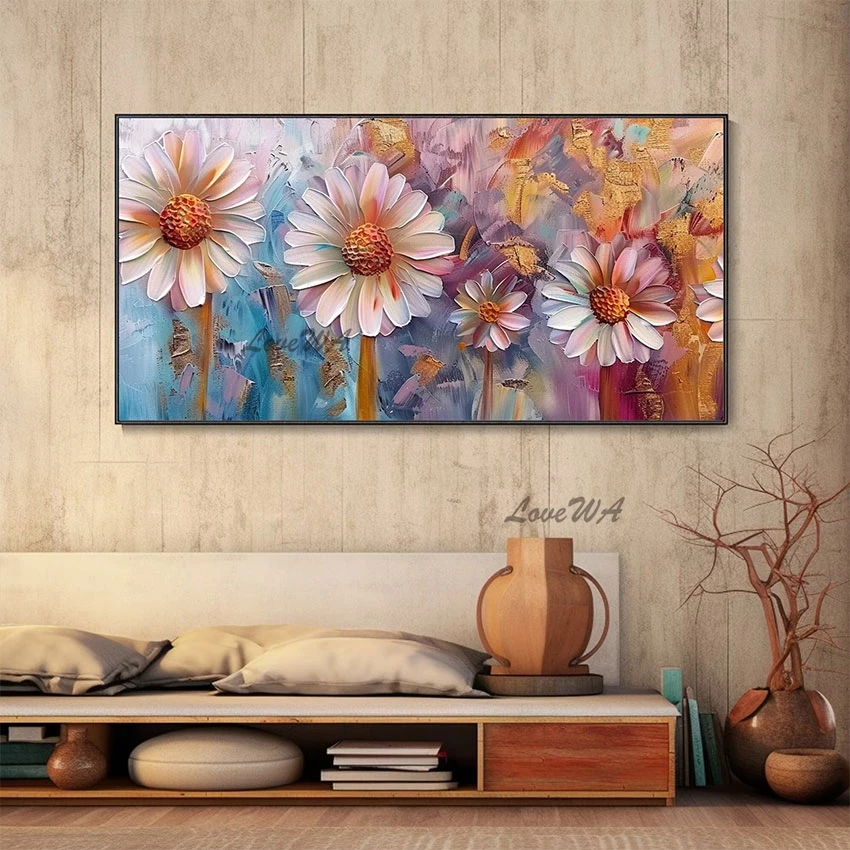 

Large Size Abstract Flower Art Oil Painting Hand-painted Modern Art Picture Canvas Wall Hangings Home Decoration Craft Unframed