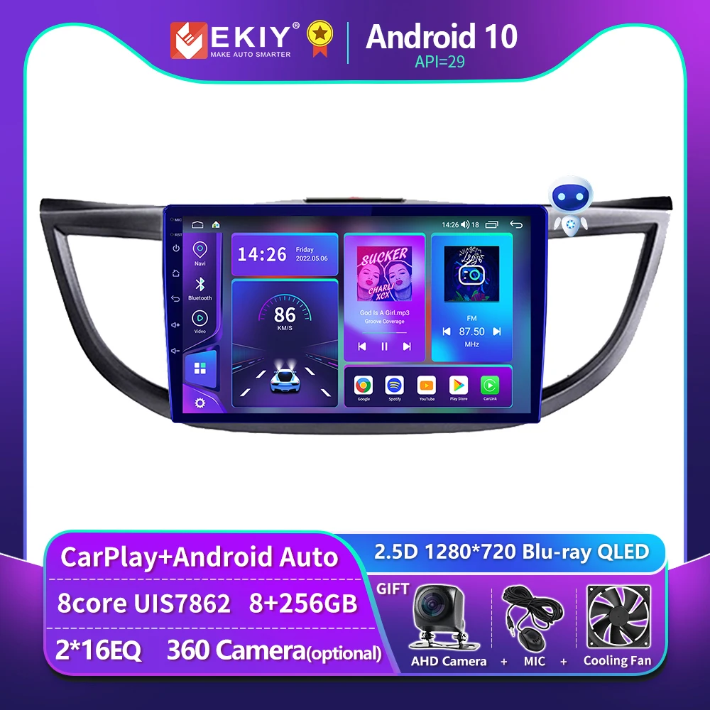 

EKIY T900 8G 128G QLED Android Stereo For Honda CR-V CRV 4 RM RE 2011 - 2018 Car Radio Multimedia Player Navigation GPS No 2 Din