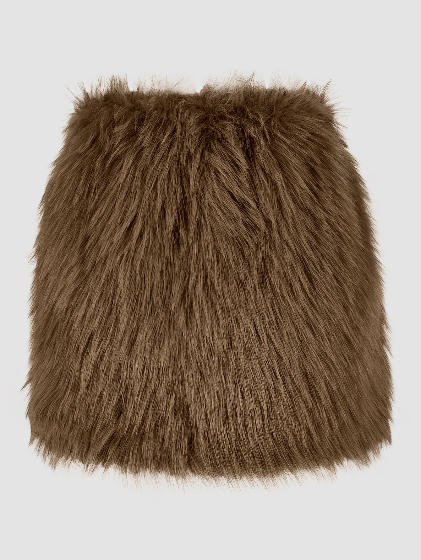 Winter-Damen-Minirock aus Kunstfell, hohe Taille, elastischer Bund, warm, flauschig, Plüsch, Party- und Clubkleidung, Streetwear – Detail 6