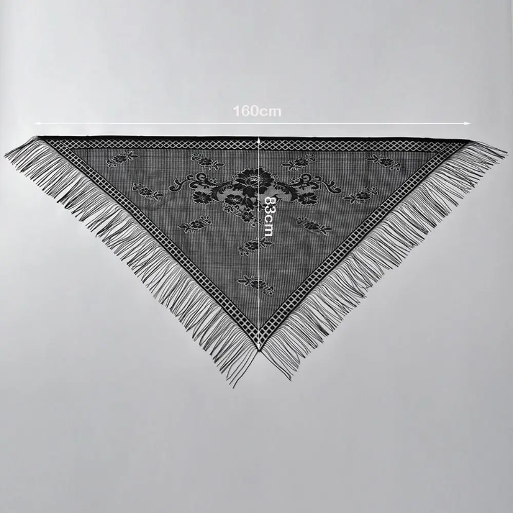 العصرية الأنيقة التطريز شال بلون تنفس مثلث وشاح الجوف زهرة تصميم وشاح دانتيل النساء الملحقات #6