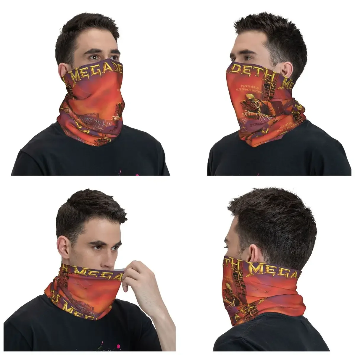 Megadeths Rock Band Bandana Neck Gaiter UV Protection Face Scarf Cover Women Men Heavy Metal Band Headwear Tube Balaclava