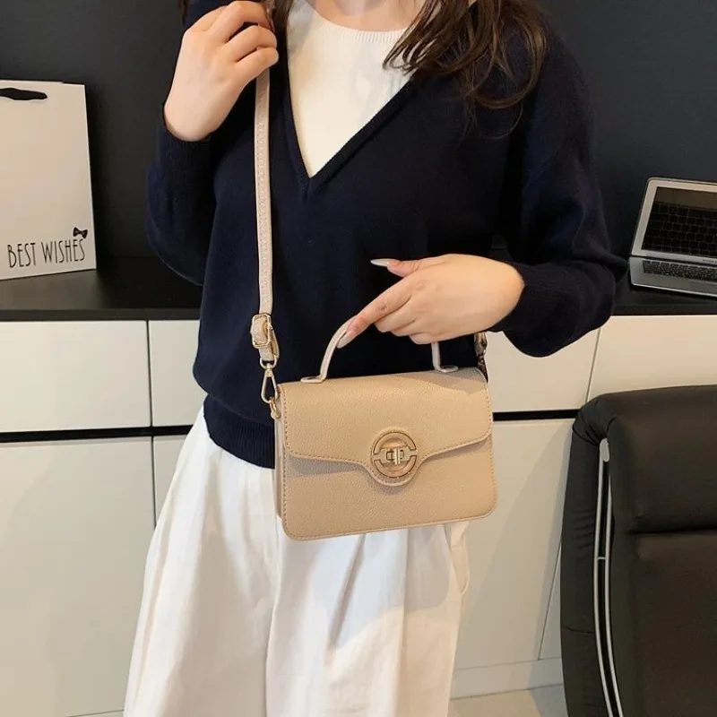 Minimalist Luxury Crossbody Satchel For Women Designer Leather Large Capacity Diaper Bag Elegant Commuter Stylish Solid Color
