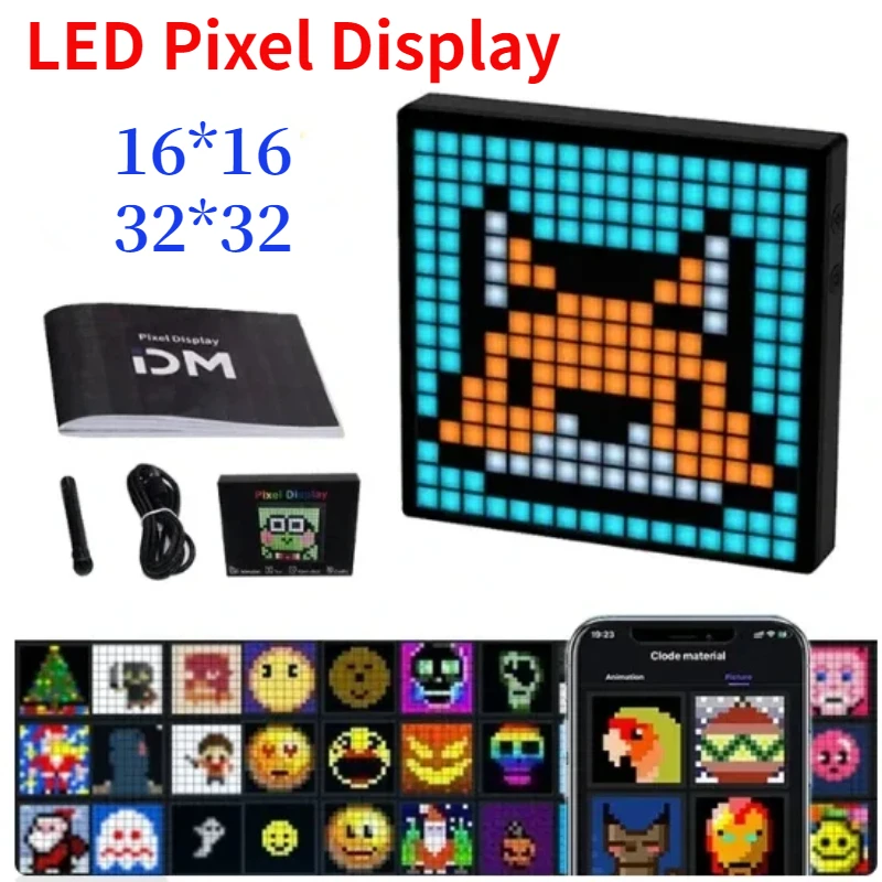 led pixel display com app control luz noturna programavel padrao de texto faca voce mesmo animacao para decoracao de casa sala de jogos bar 01