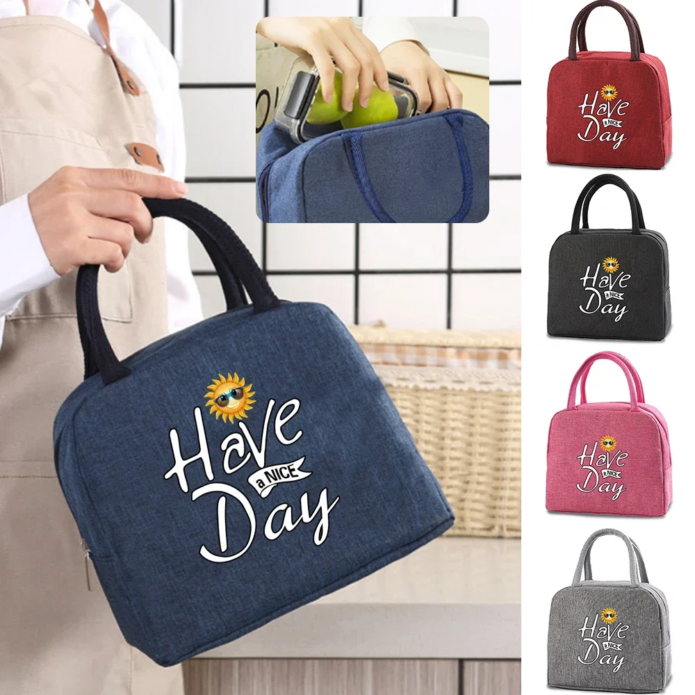 

Insulated Lunch Bag Cooler Picnic Carry Bento Bags Thermal Portable Lunch Box Bento Pouch Lunch Container Food Storage Bags