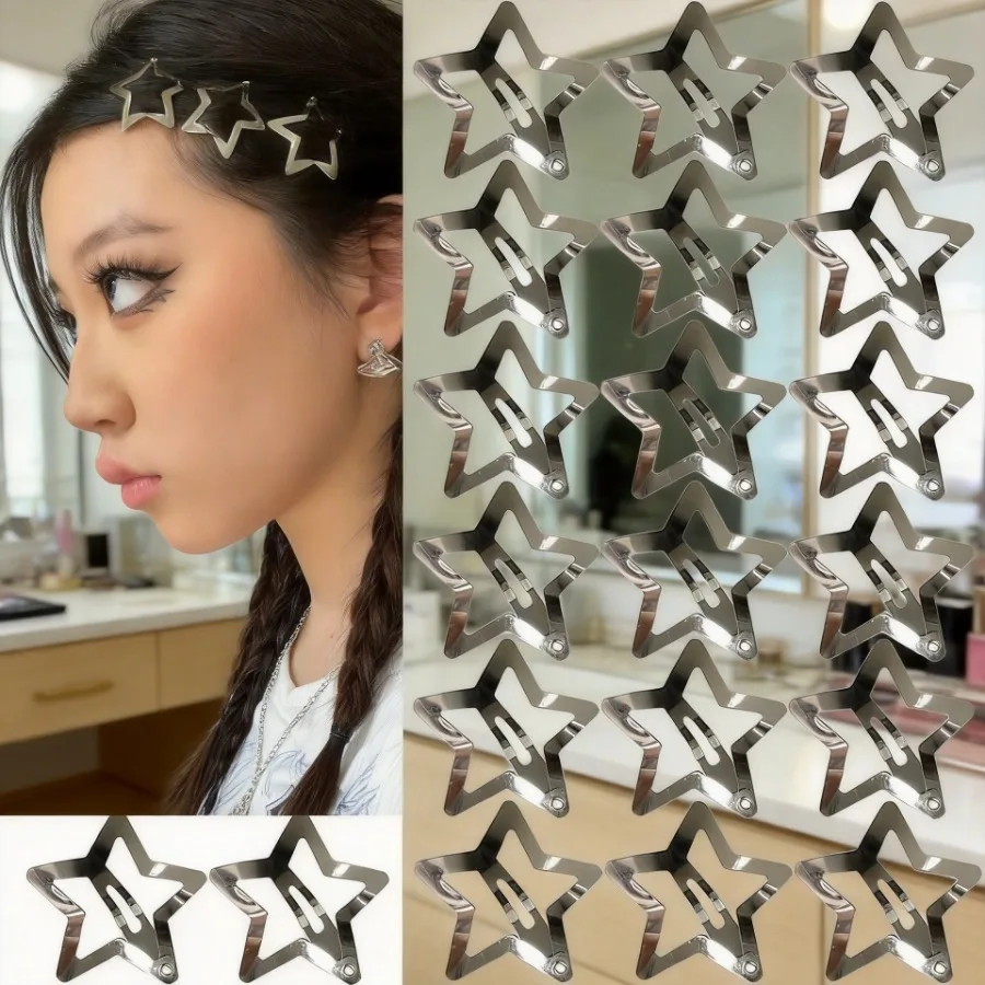 2026 spring Japan and South Korea style star plated iron bb clip fashionable commuter hair clip exclusive for cross-border expo