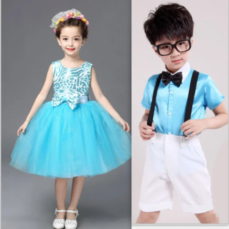 Children's performance clothing, children's dance, girl's princess dress, fluffy skirt, host choir performance clothing