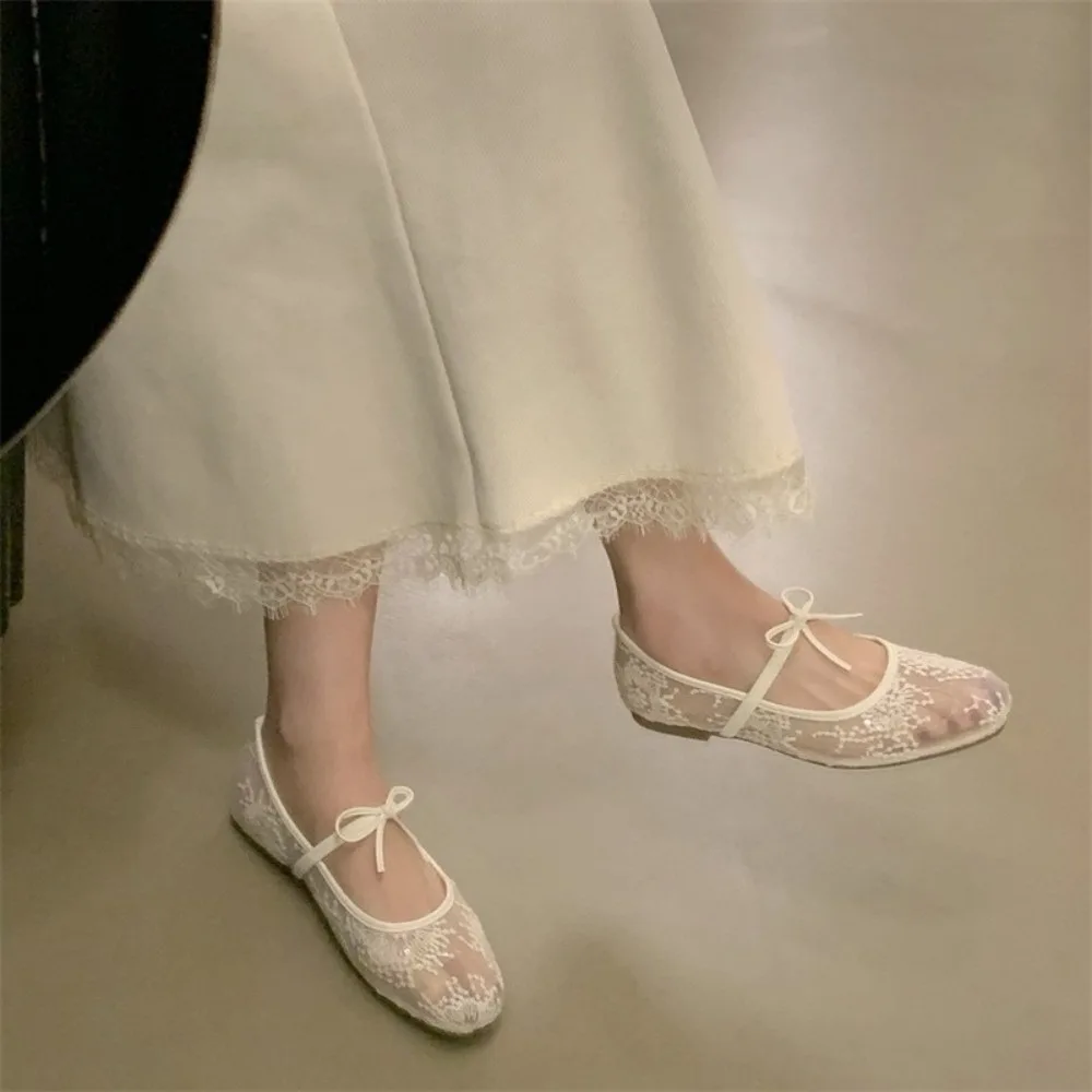 1 par de elegantes zapatos Mary Jane con diseño sin cordones, zapatos transpirables con suela suave, zapatos sin cordones con ajuste cómodo y lazo de mariposa para mujer
