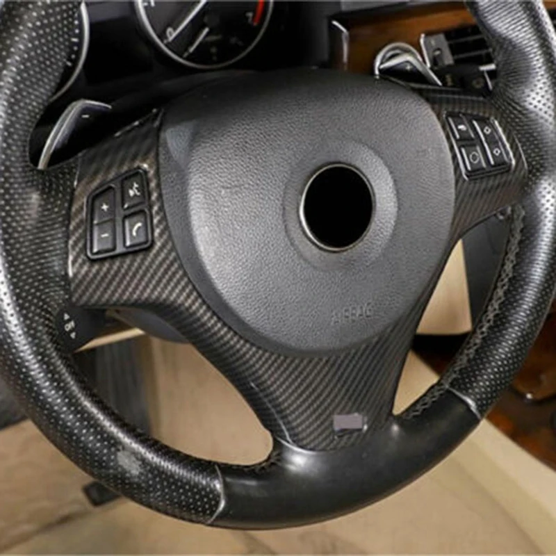 For BMW 3 Series E90 E92 E93 M3 With Hole Steering Wheel Sticker Real Carbon Fiber To Change The Decorative Frame Cover