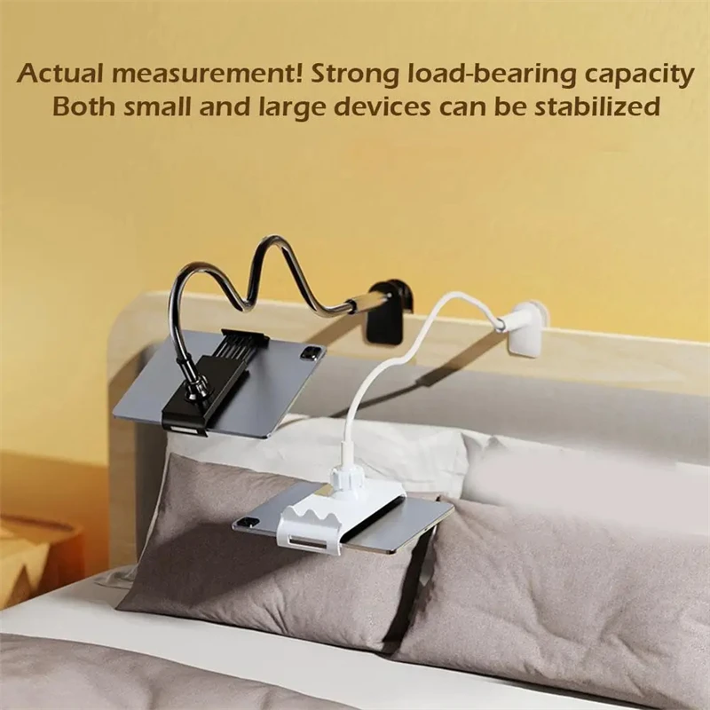 Schwanenhals-Tablet-Ständer für Bett, drehbarer Telefonhalter für 4–12,9 Zoll, Lazy Flexible Long Arm Universal-Halterung für iPad Samsung