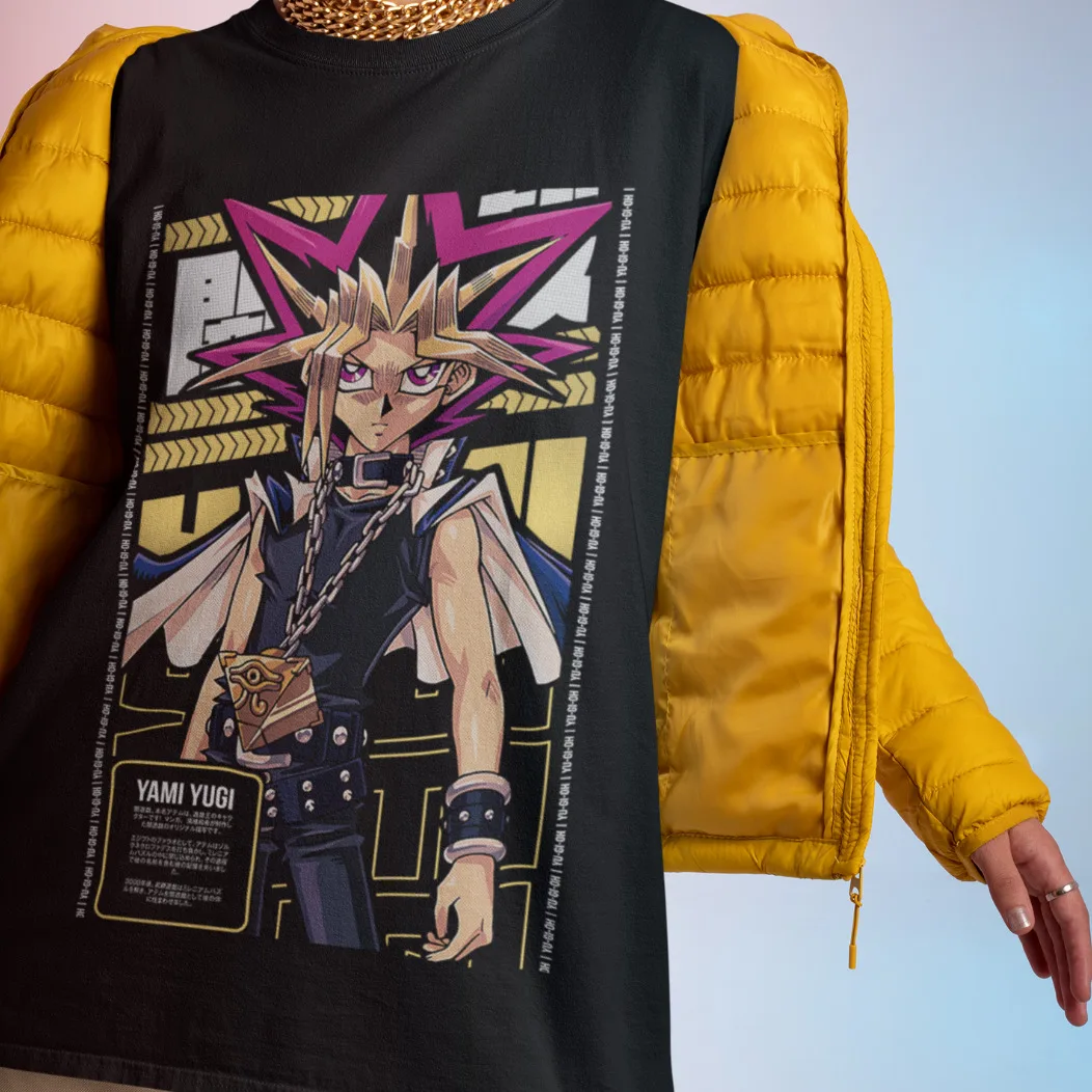 

Yugi Muto Shirt Dark Magician Anime T-Shirt YuGiOh Tshirt Yu Gi Oh Yami Atem Tee