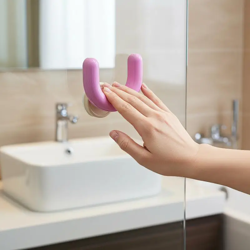 Suction Cup Slipper Hanger Multifunctional Wall Mounted U-Shaped Bathroom Storage Organizer Slipper Storage Rack