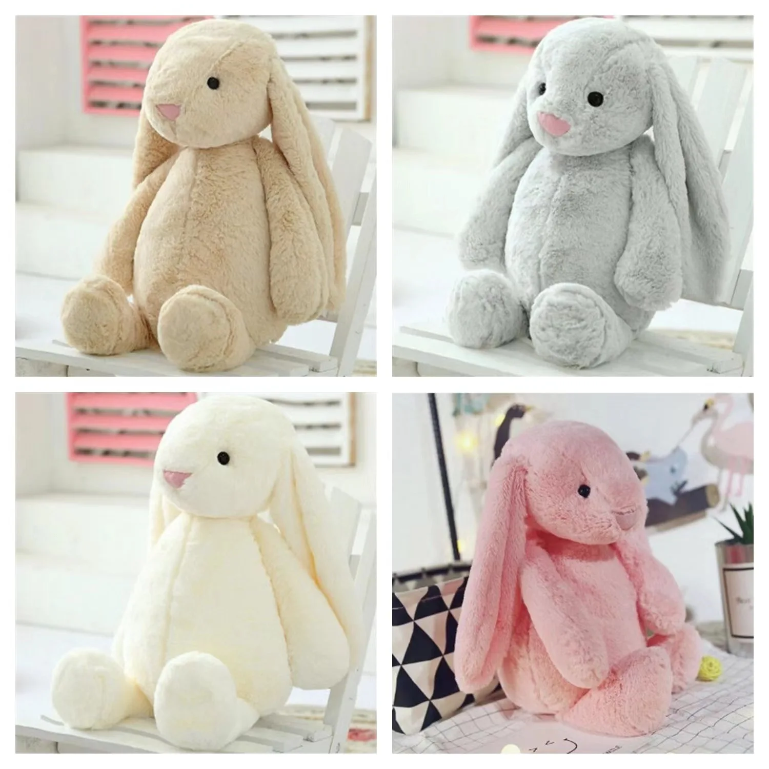 30cmの柔らかいぬいぐるみウサギのおもちゃ、かわいい綿のぬいぐるみ、イースターウサギ、長い耳のウサギのぬいぐるみ人形、PP綿入りのウサギのぬいぐるみおもちゃ