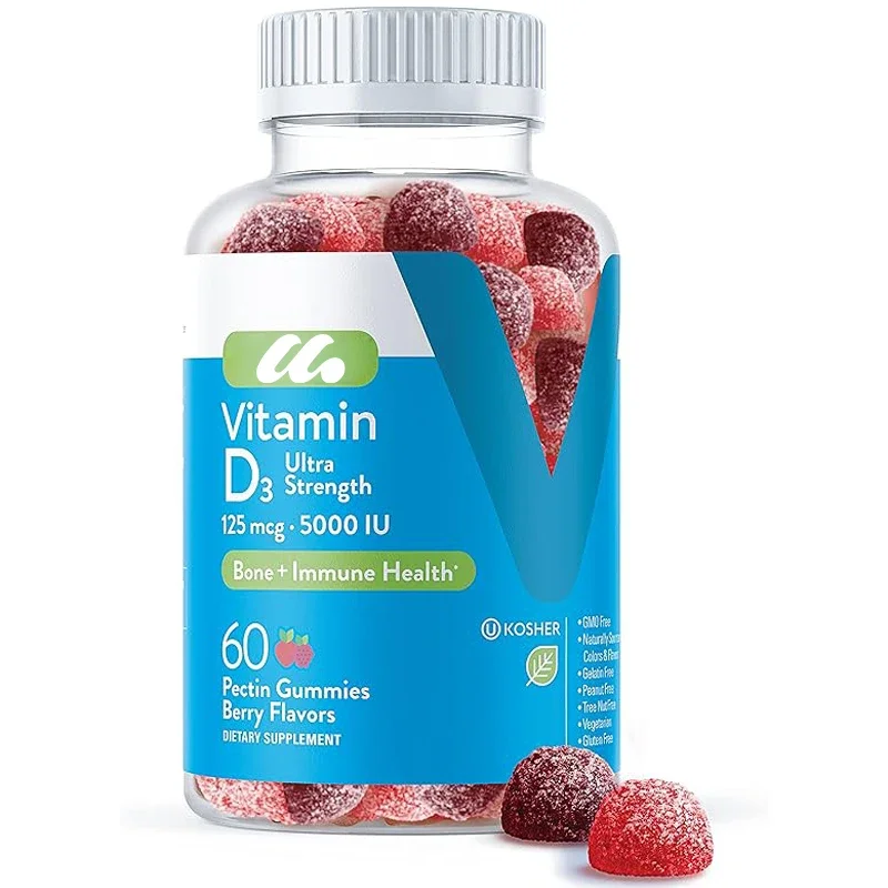 

Vitamin D3 gummies suitable for adults and teenagers - chewable vitamin D gummies - vegetarian, gelatin free