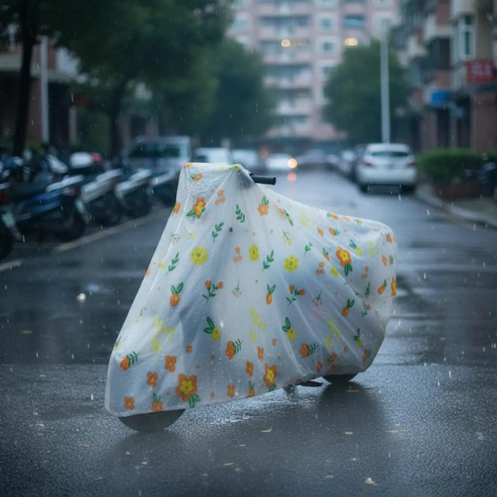 

Electric Scooter Rain Cover Dustproof Motorcycle Weather Protector Two-Wheeler Debris Cover PE Plastic Material Vehicle