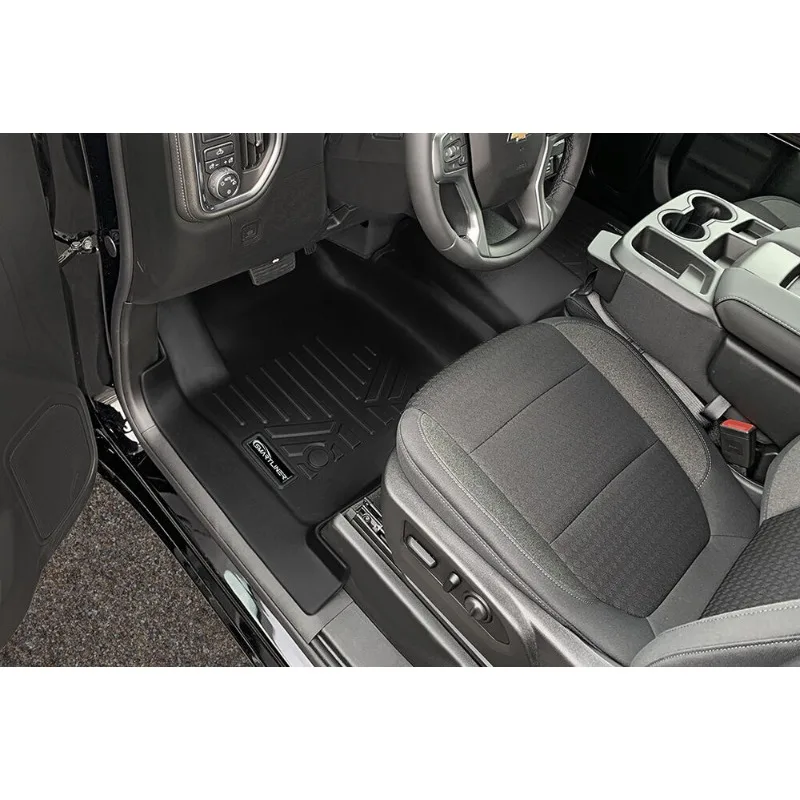 Custom Fit Floor Mats 2 Row Liner 2019 2020 2021 2022 2023 2024 Chevy Silverado/GMC Sierra United States