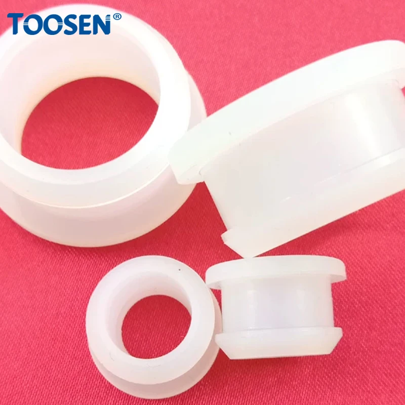  Transparent Silicone Rubber Snap-on Grommet 4.5mm~30mm Inverted Through-hole Silicone Rubber Plug with Card Slot Sealing Ring