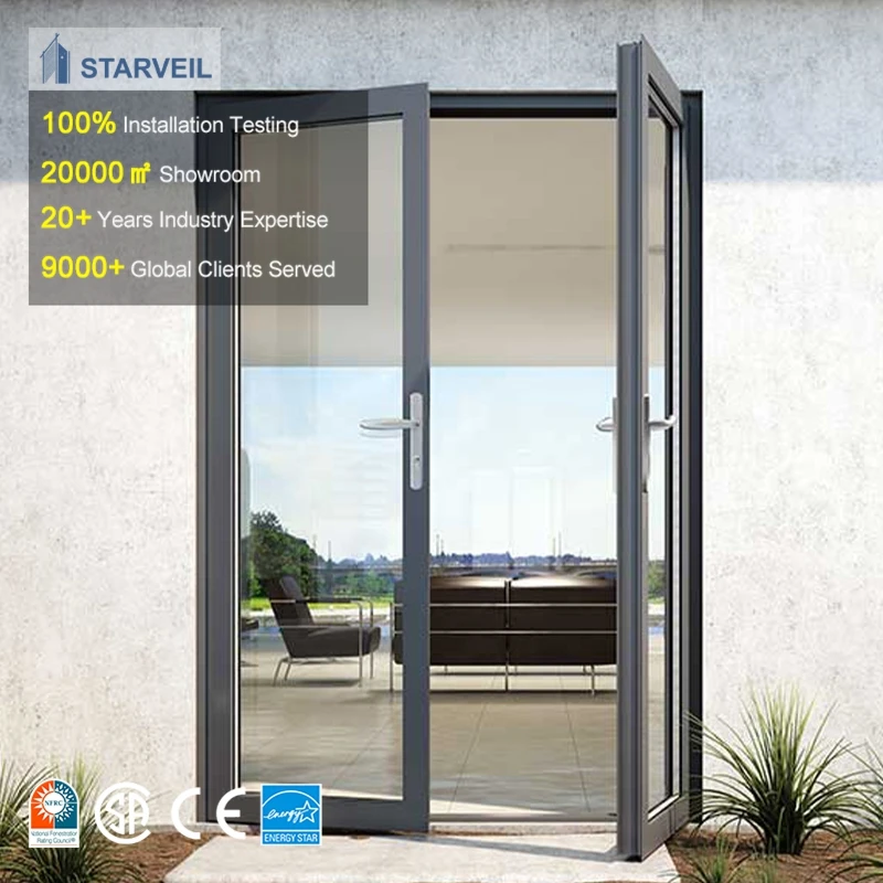 Glass Aluminum Door Price Interior Single House Double French Supplier Custom Manufacturer Aluminium Swing Door