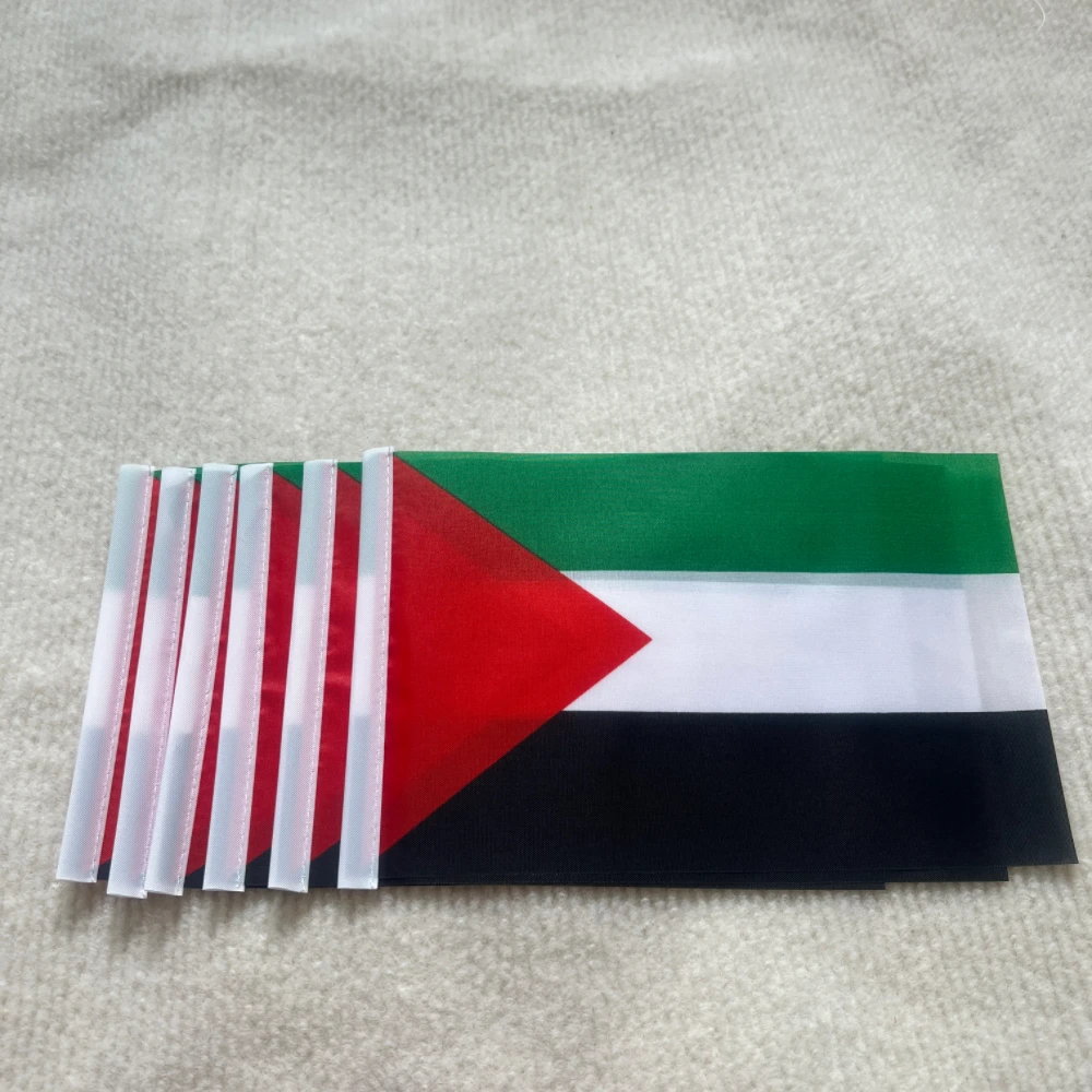 Bandera Palestina poliéster resistente con asta para manifestaciones - imagen 3
