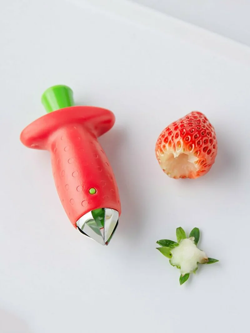 1pc Strawberry Pedicle Remover Huller Fruit Leaf Remover Kitchen Accessories